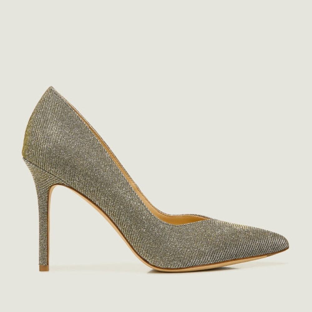 NWT Veronica Beard Pump Heels Nathalia High Heel Silvergold Size 7.5